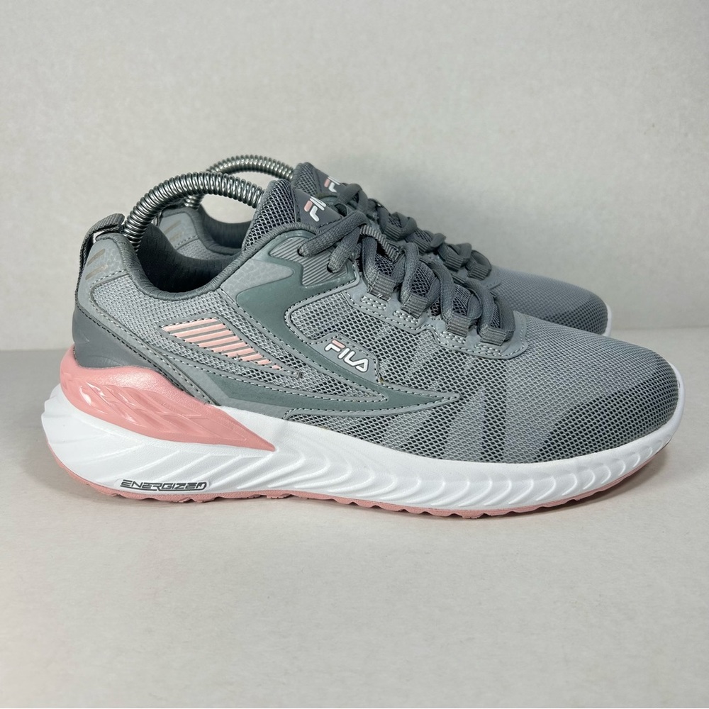 FILA Futurist C Gray & Blush Pink Athletic Running Sneakers Shoes; Women’s Sz 8